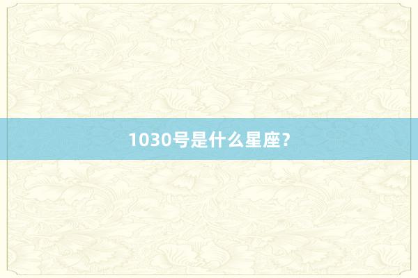 1030号是什么星座？