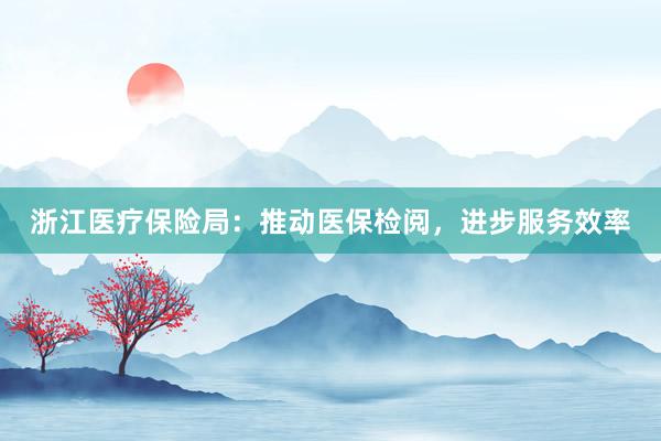 浙江医疗保险局：推动医保检阅，进步服务效率